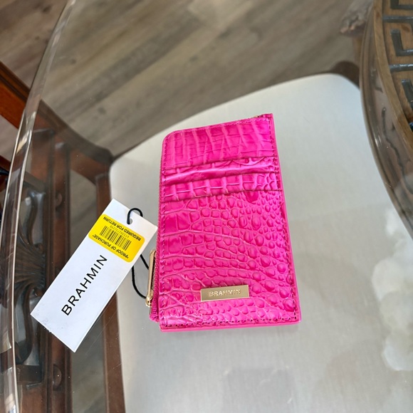 🩷🩷BRAHMIN LENON PARADISE PINK MELBOURNE CROC EMBOSSED LEATHER WALLET!🩷🩷 - Picture 4 of 5
